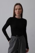 Uzun Kol Crop Top - Siyah resmi
